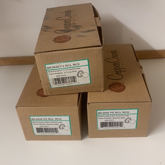 Copper Creek Finish Polish Stainless Steel Passage Hall Knob or Closet Door - Picture 3 of 4